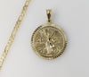 Plated Mexican Centenario 4mm 14K Diamond Cut Figaro Chain Necklace