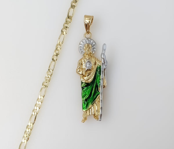 Plated Medium Multicolor Saint Jude 4mm Figaro Chain Necklace