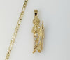 Plated Saint Jude 3mm Figaro Chain Necklace