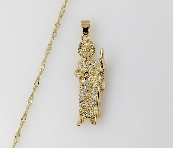 Plated Saint Jude 14K Twist Chain Necklace