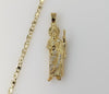 Plated Saint Jude 3mm Flat Mariner Anchor Chain Necklace