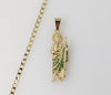 Plated Saint Jude 14K 3mm Cuban Chain Necklace