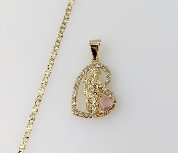 Plated Dainty Saint Jude 2.5mm Star Chain Necklace