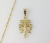 Plated Holy Cross of Caravaca 14K Twist Chain Necklace