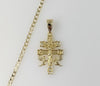 Plated Holy Cross of Caravaca 14K 3mm Cuban Chain Necklace