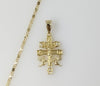 Plated Holy Cross of Caravaca 2mm Star Solid Chain Necklace