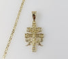 Plated Holy Cross of Caravaca 2.5mm Star Chain Necklace