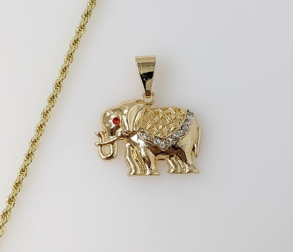 Plated Elephant 2mm Rope/Braided Chain Necklace