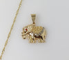 Plated Elephant 14K Twist Chain Necklace