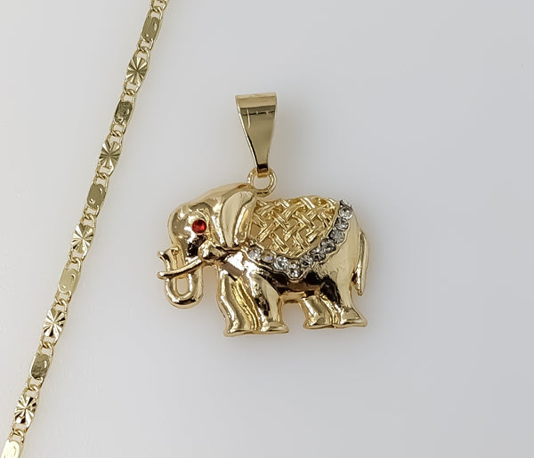 Plated Elephant 2mm Star Solid Chain Necklace