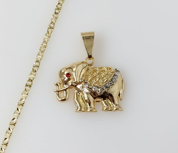 Plated Elephant 2.5mm Star Chain Necklace