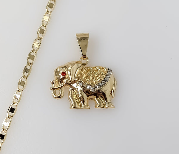 Plated Elephant 3mm Flat Mariner Anchor Chain Necklace