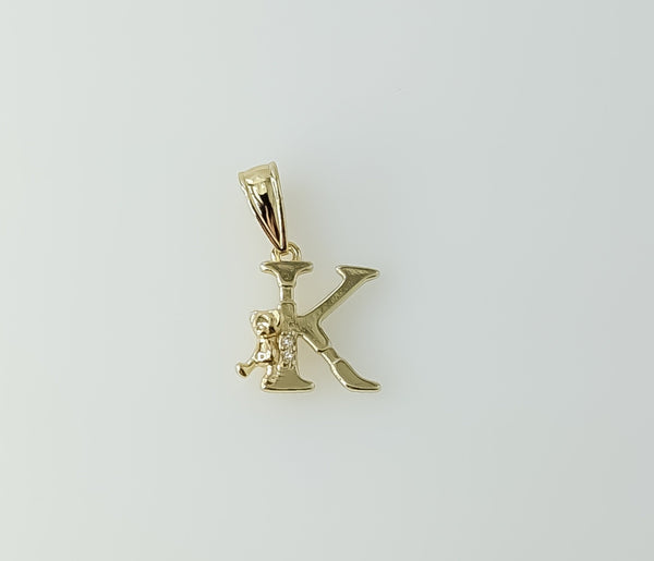 Plated Dainty Letter Initial "K" Pendant