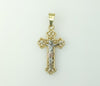 Plated Tri-Color Cross Pendant