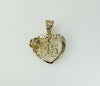 Plated Dainty Heart "My 15" Quince Pendant