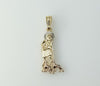 Saint Lazarus Tri-Color Pendant Golden Plated Catholic Devotion