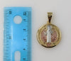 Saint Benedict Tri-Color Medal 25mm Pendant Golden Plated Catholic Jewelry