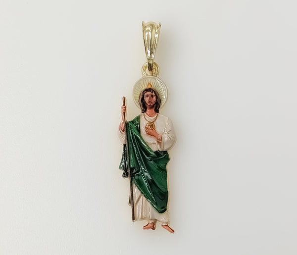 St Jude Trendy Patron Saint of Miracles Small Multicolor Plated Pendant