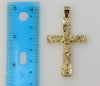 Men Nugget Jesus Cross Crucifix Golden Plated Pendant Hip Hop Jewelry