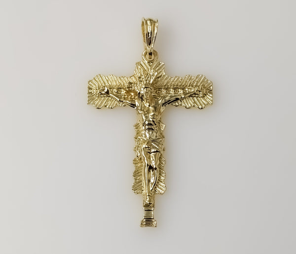 Large Crucifix Jesus Cross Plated Pendant Catholic Gift for Man