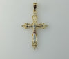 Cross Crucifix Jesus Tri-Color Plated Pendant Religious Faith Charm