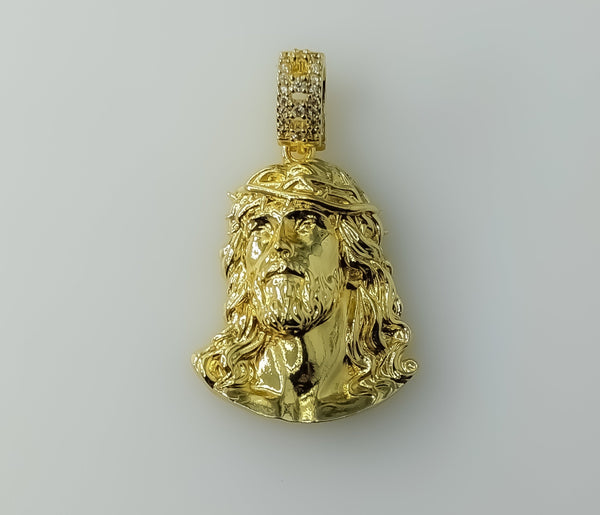 Plated Jesus Head Thorn Crown Men Pendant Christ Face