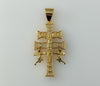 Blinged Holy Cross of Caravaca with Angels Plated Pendant Religious Charm