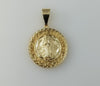 Plated Virgin Mary Medallion Round Pendant Our Lady Catholic Charm