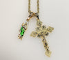 Cross Saint Jude Double Pendants Charms 3mm Rope/Braided Plated Necklace