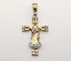 Plated Tri-Color Virgin Mary Pendant