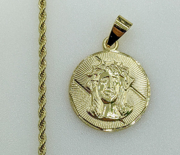 Plated Jesus 2mm Rope/Braided Chain Necklace
