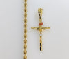 Plated Tri-Color Cross Rope/Braided 4mm Chain Necklace