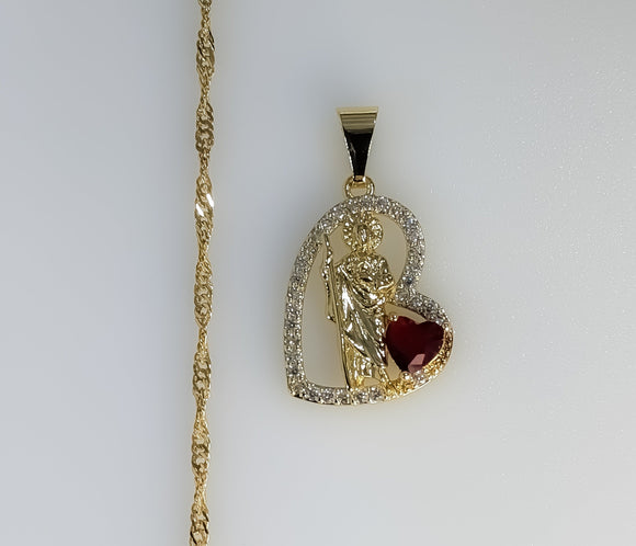 Plated Dainty Saint Jude Twist Chain Necklace