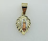 Plated Dainty Tri-Color Virgin Mary Pendant
