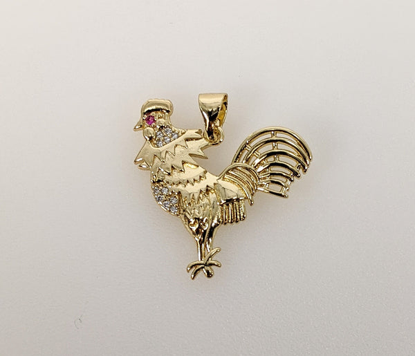 Plated Dainty Rooster Pendant*