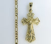 Plated Cross 4mm Figaro Chain Necklace