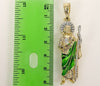 Plated Multicolor Saint Jude 5mm Figaro Chain Necklace