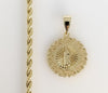 Plated Virgin Mary 4mm Rope/Braided Chain Necklace