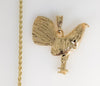 Plated Rooster 2mm Rope/Braided Chain Necklace