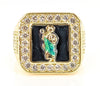 Plated Multicolor Saint Jude Men Adjustable Ring