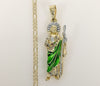 Plated Multicolor Saint Jude 3mm Figaro Chain Necklace
