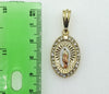 Plated Tri-Color Virgin Mary Pendant