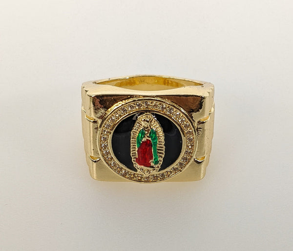 Plated Multicolor Virgin Mary Men Ring
