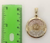 Plated Tri-Color Aztec Calendar 4mm 14K Diamond Cut Figaro Chain Necklace
