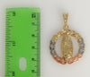 Plated Tri-Color Virgin Mary 2mm Rope/Braided Chain Necklace