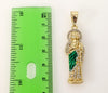 Plated Multicolor Saint Jude 4mm 14K Diamond Figaro Chain Necklace