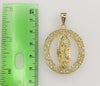 Plated Virgin Mary 3mm Figaro Chain Necklace