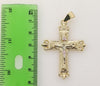Plated Tri-Color Cross 3mm Figaro Chain Necklace