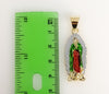 Plated Multicolor Virgin Mary 3mm Figaro Chain Necklace