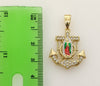 Plated Multicolor Virgin Mary 3mm Figaro Chain Necklace